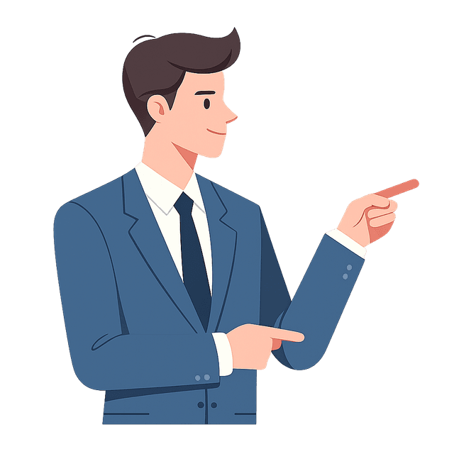 Friendly assistant pointing to form